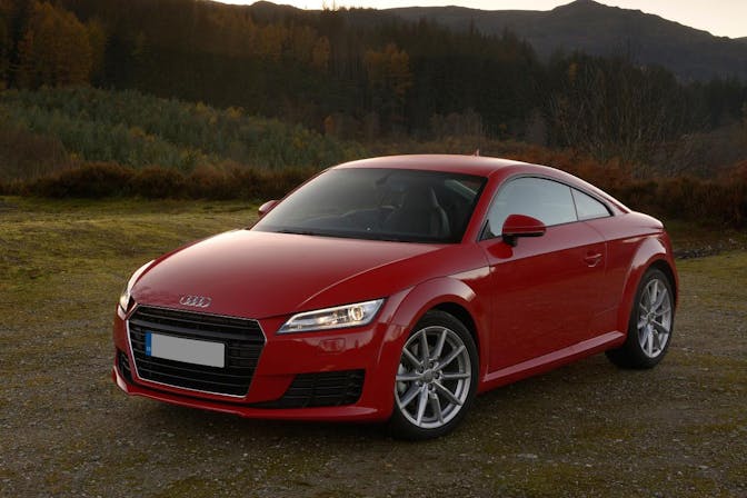 The exterior of a red Audi TT