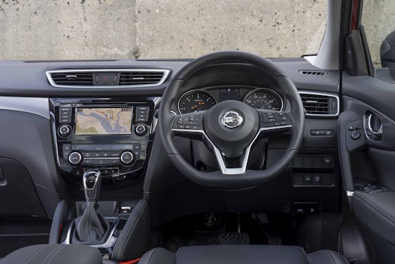 Steering wheel shot of the Nissan Qashqai