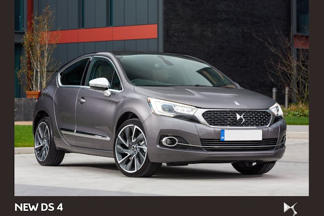 The front exterior of a grey Citroen DS4