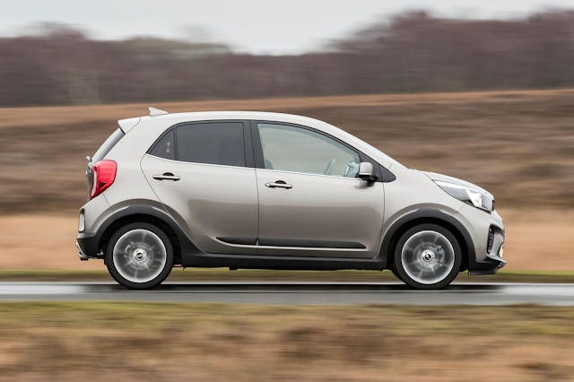 The exterior of a silver Kia Picanto