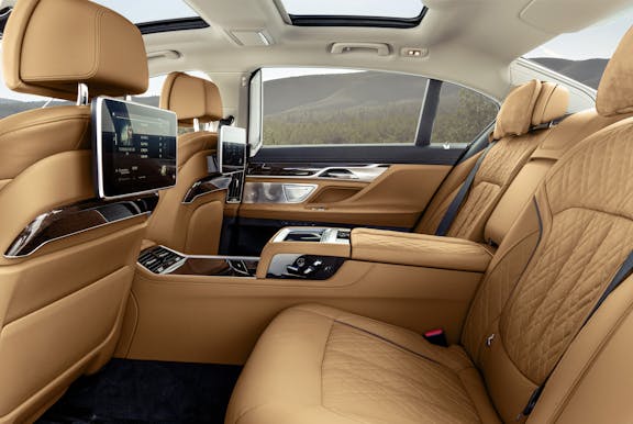 Rear seats shot of the BMW 7 Series