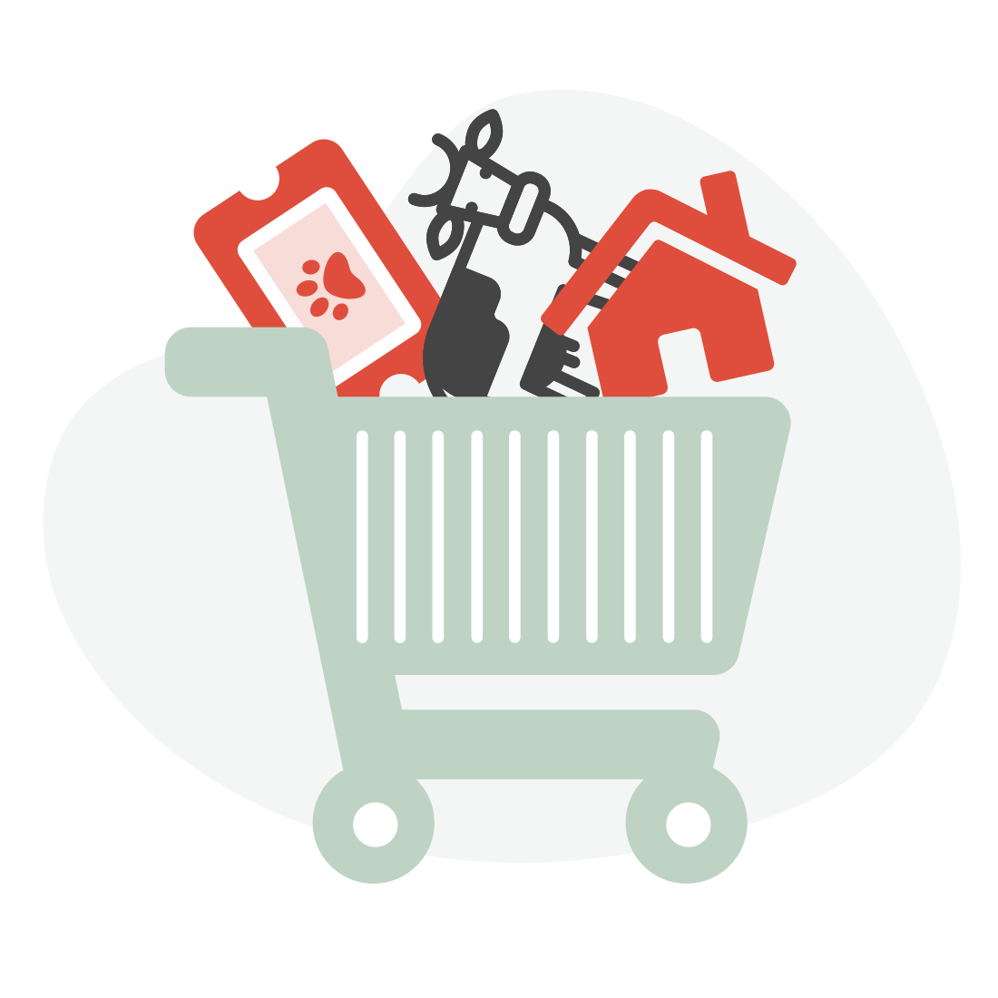 Shopping cart full of icons representing the UK’s online shopping habits