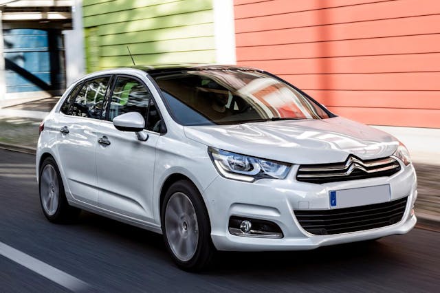 The exterior of a white Citroen C4
