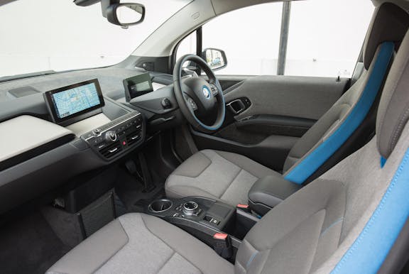 Interior shot of the BMW i3