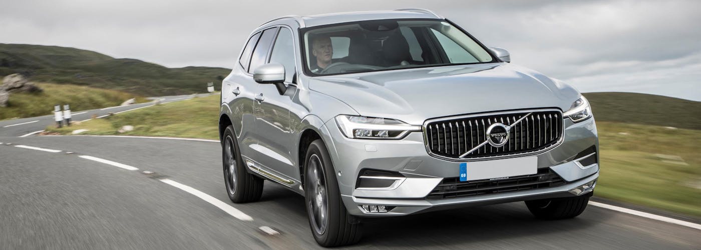The exterior of a silver Volvo XC60