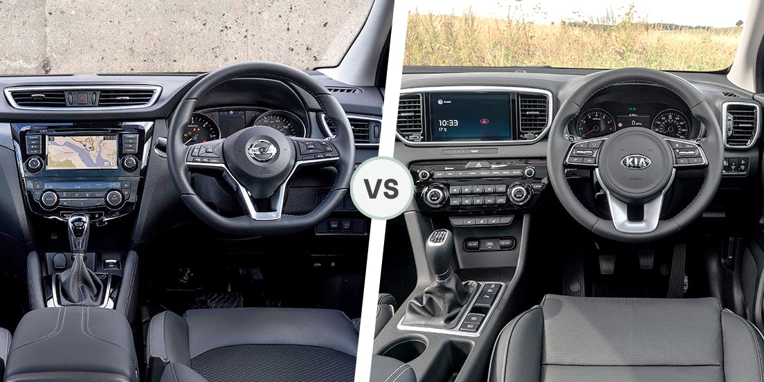 Nissan Qashqai vs Kia Sportage interior