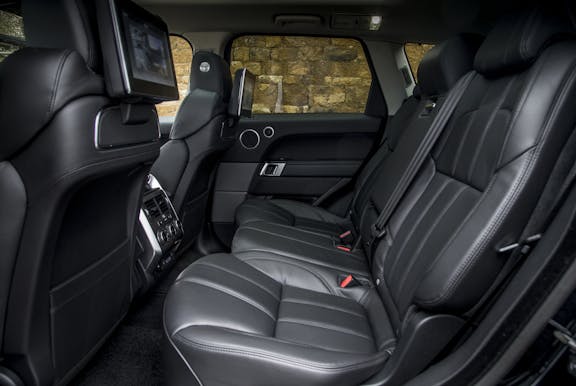 Rear seat shot of the Land Rover Range Rover sport