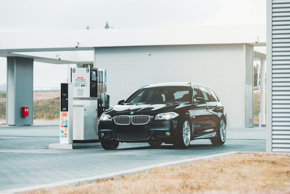 Car at a fuel station