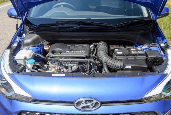 Engine shot of the Hyundai i20