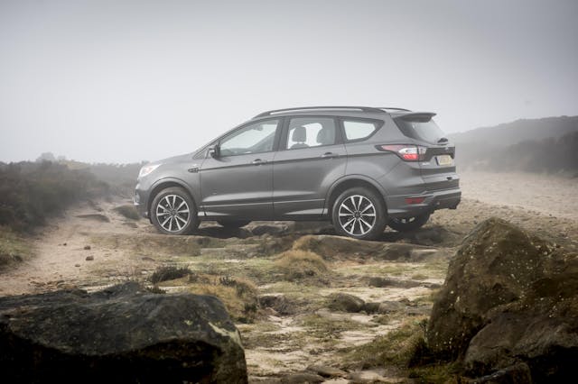 The exterior of a grey Ford Kuga
