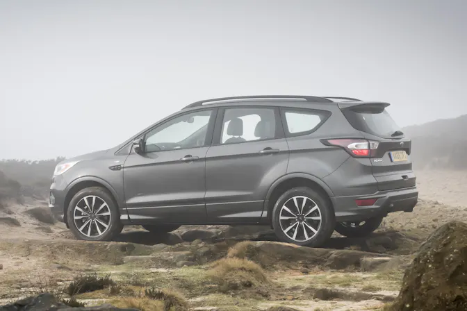 The exterior of a grey Ford Kuga
