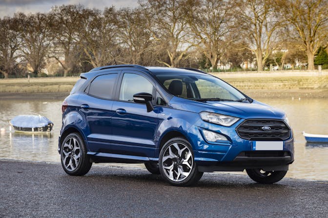The exterior of a blue Ford Ecosport