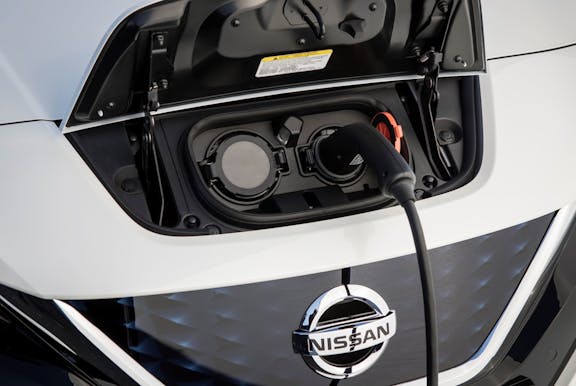 Charging shot of the Nissan Leaf