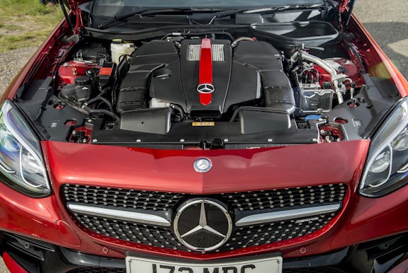 Engine shot of the Mercedes-Benz SLC