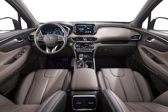 Interior shot of the Hyundai Santa Fe