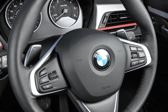 Steering wheel shot of the BMW X1