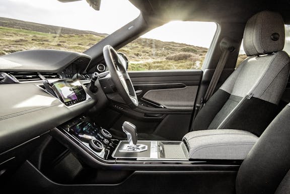 Front seat shot of the Land Rover Range Rover Evoque