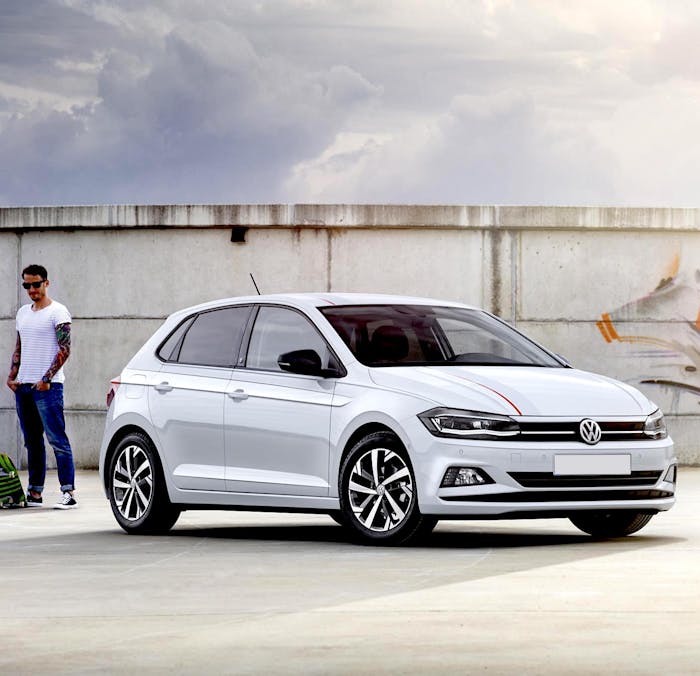 The front exterior of a Volkswagen Polo