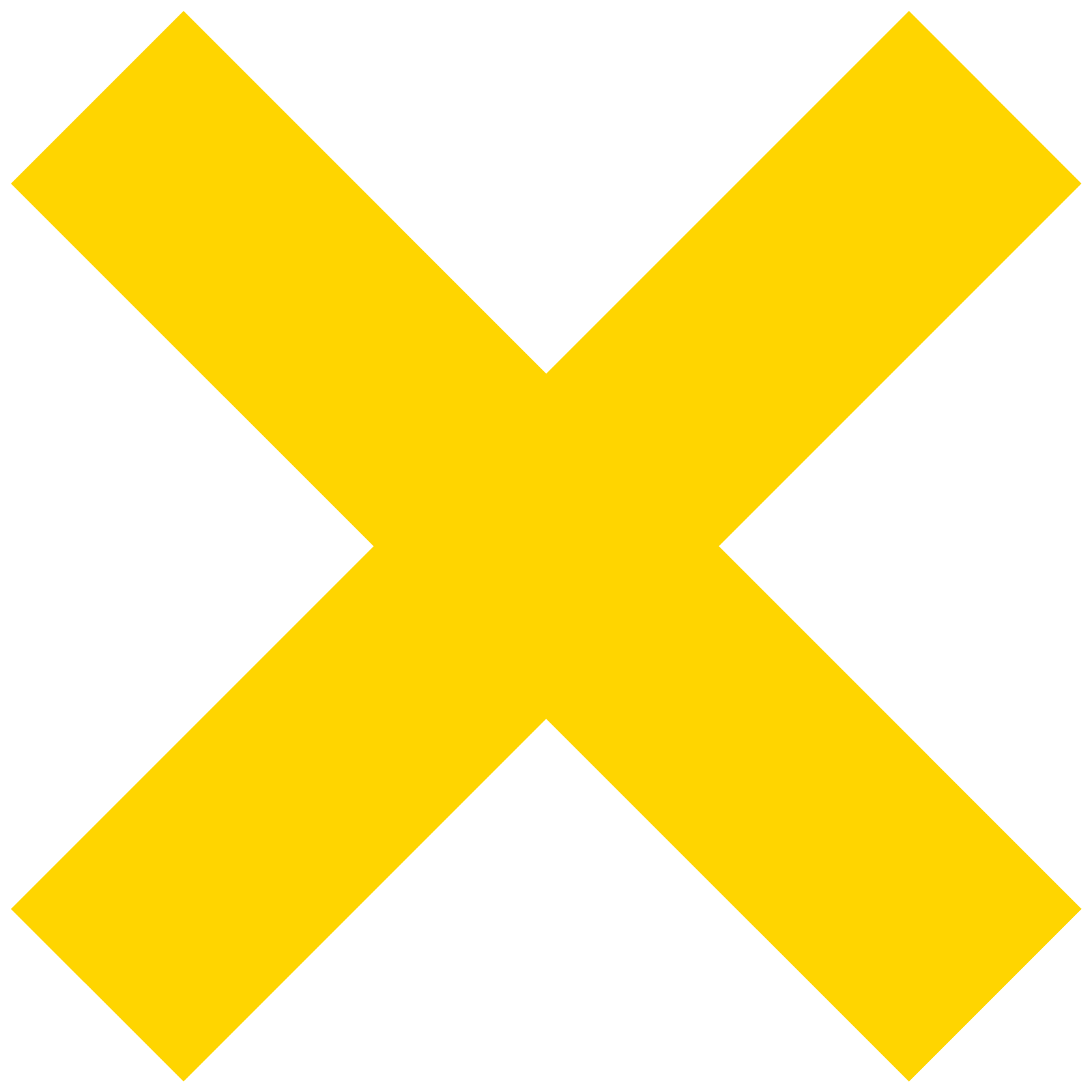 A yellow X on a transparent background