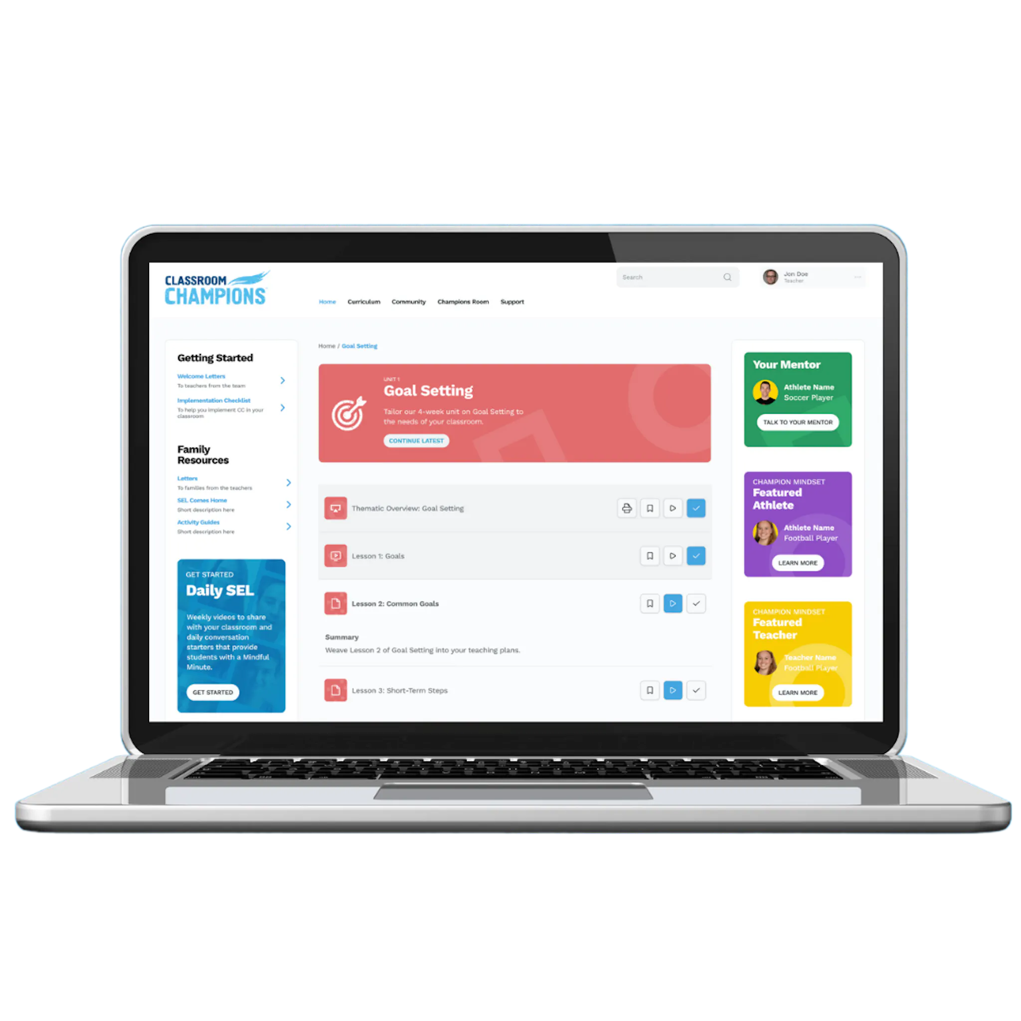 Champion Mindset Curriculum Classroom Champions