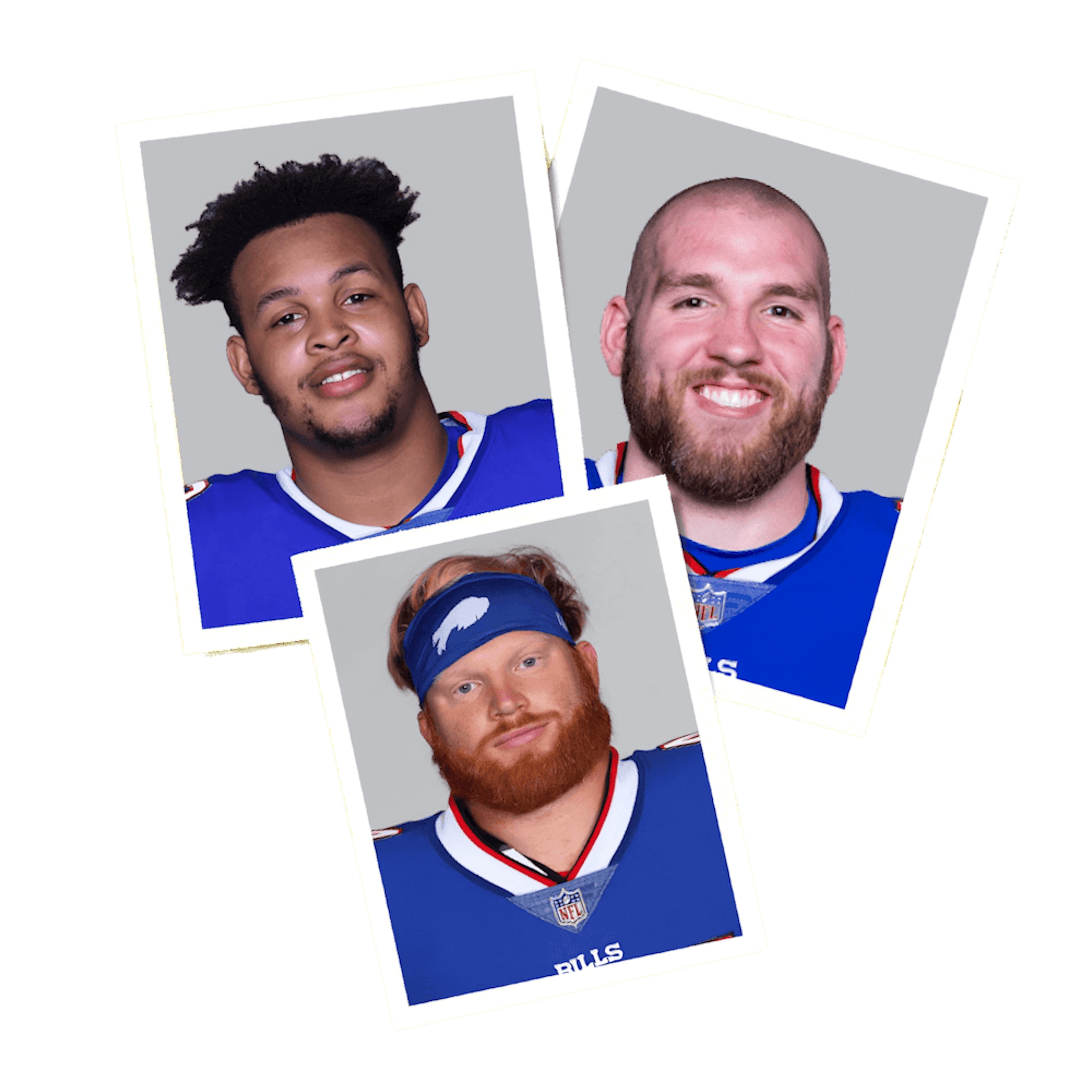 Buffalo Bills headshots on a transparent background