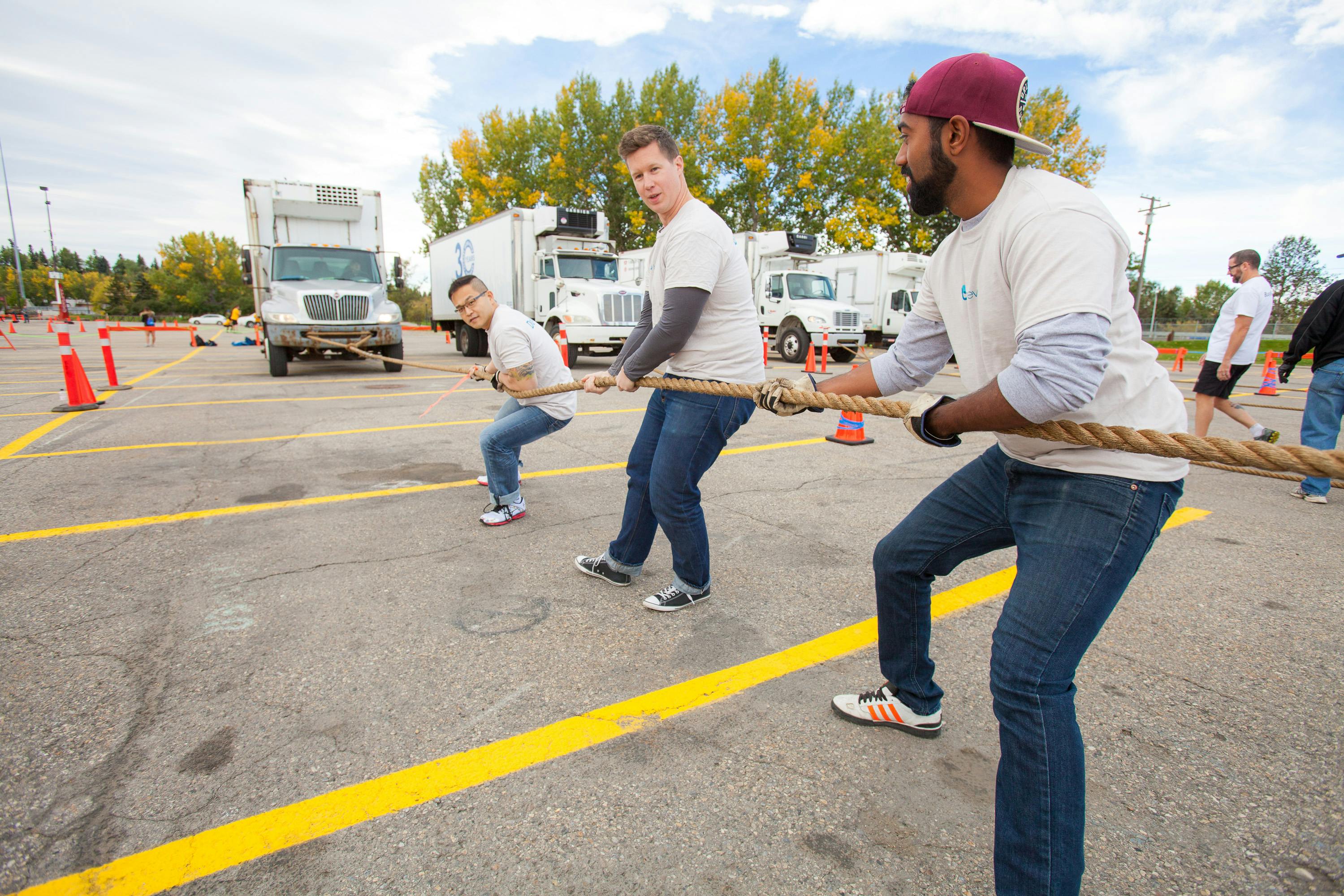 teams pulling a truck