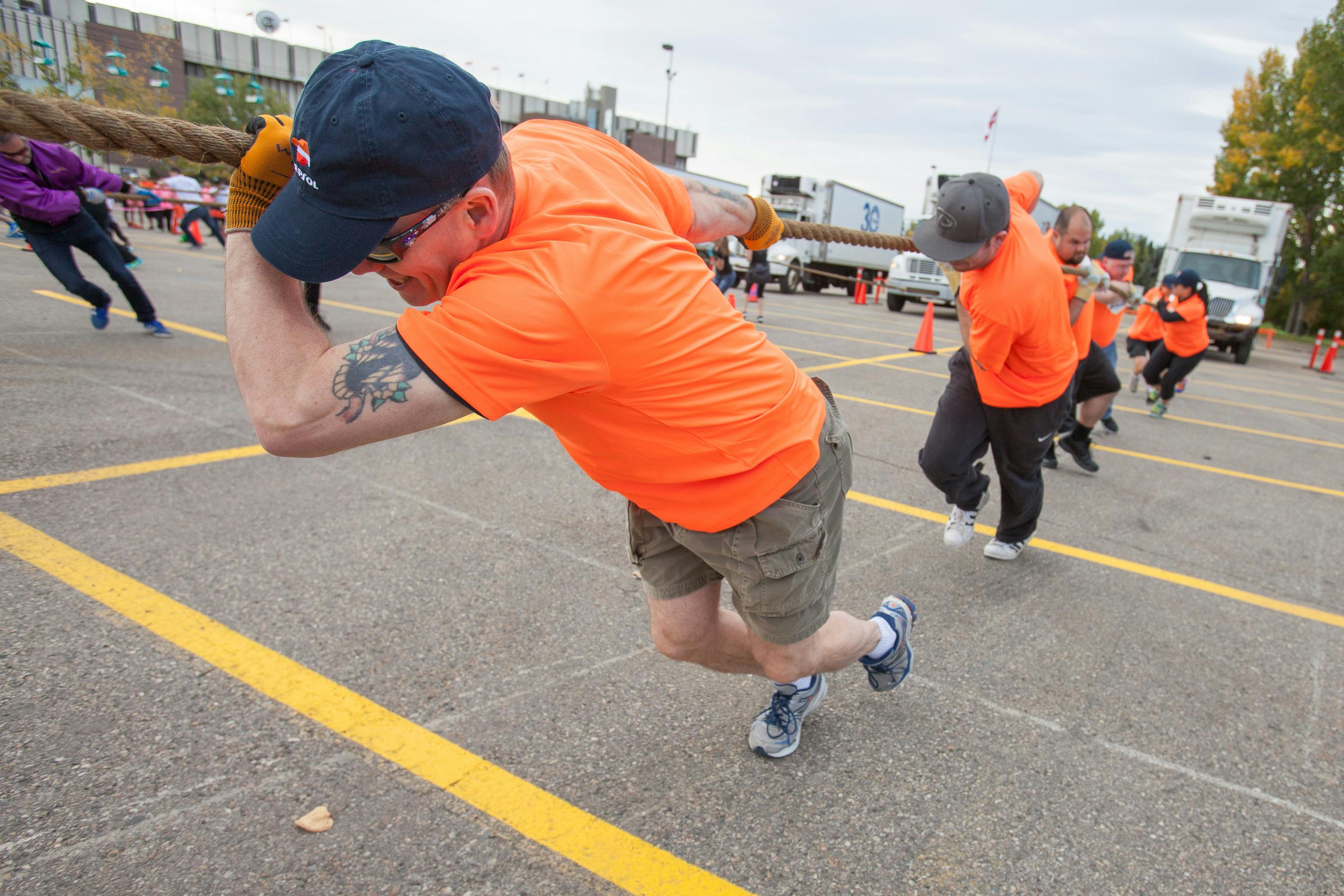 teams pulling a truck