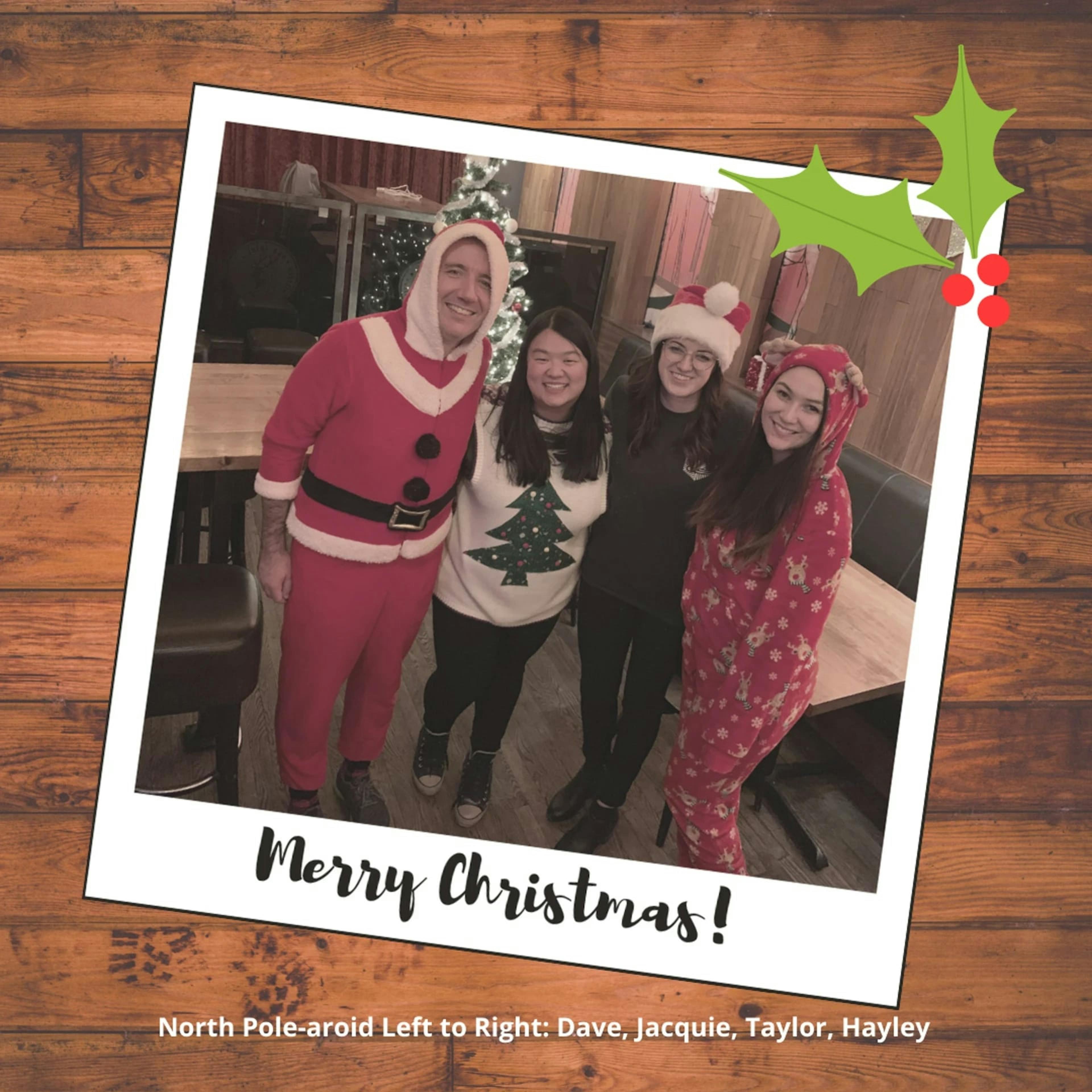Image of the CCC staff in Christmas clothes