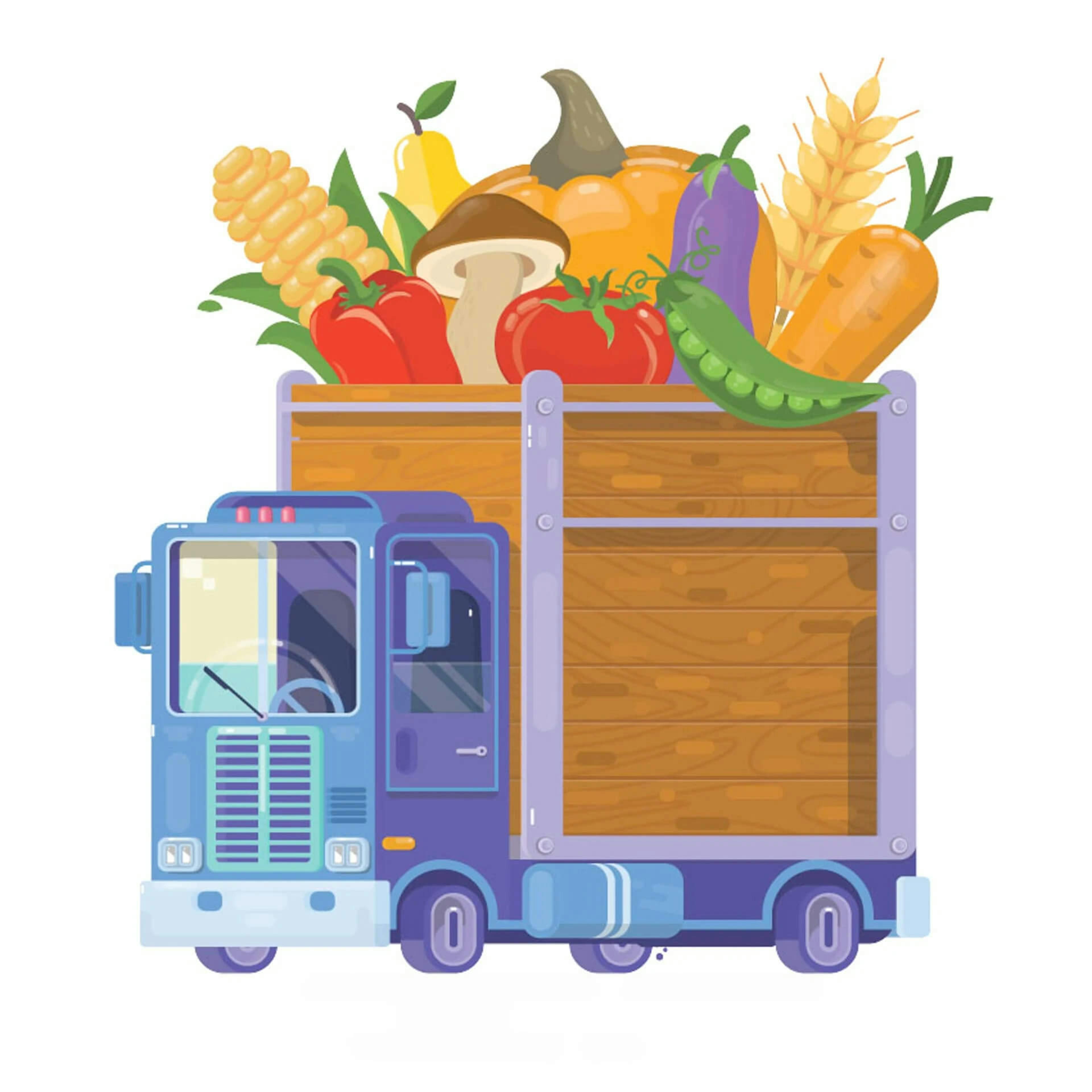 Picture of a truck carrying food