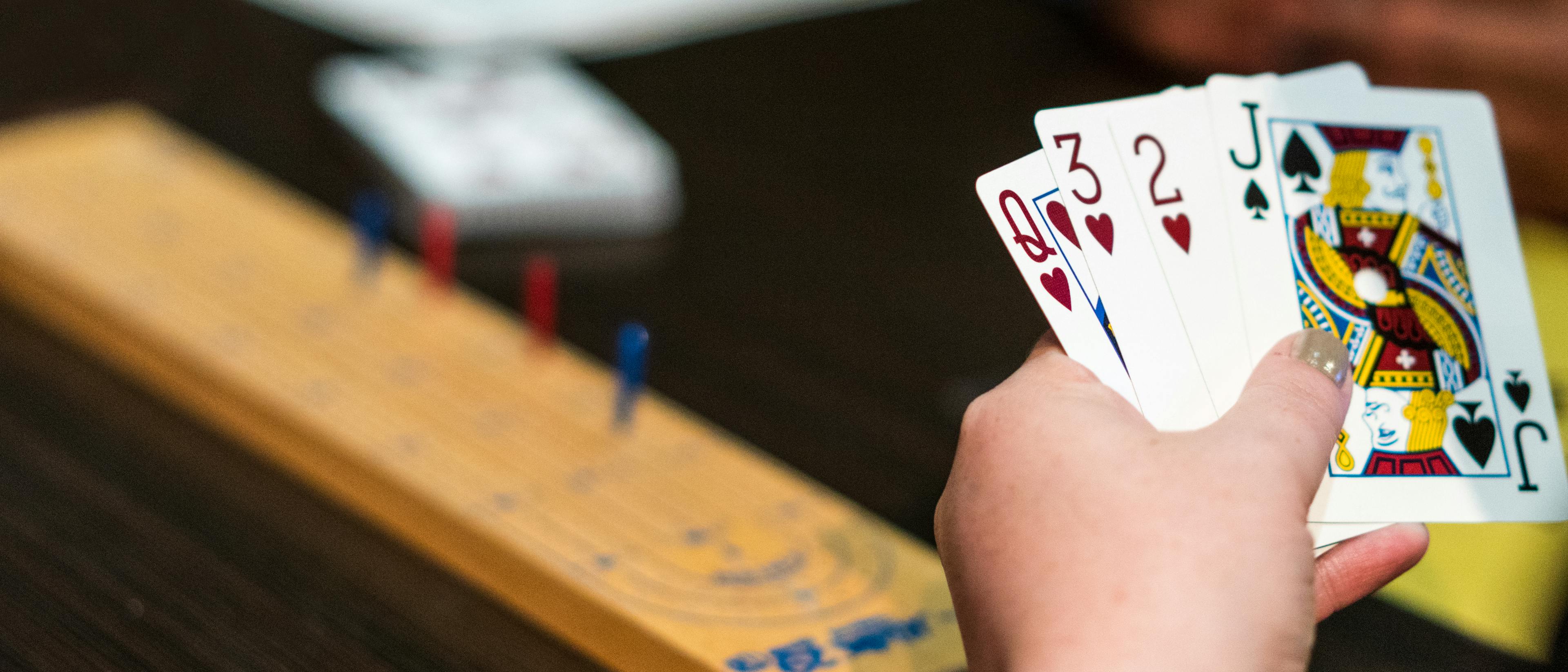 a hand of cards in cribbage