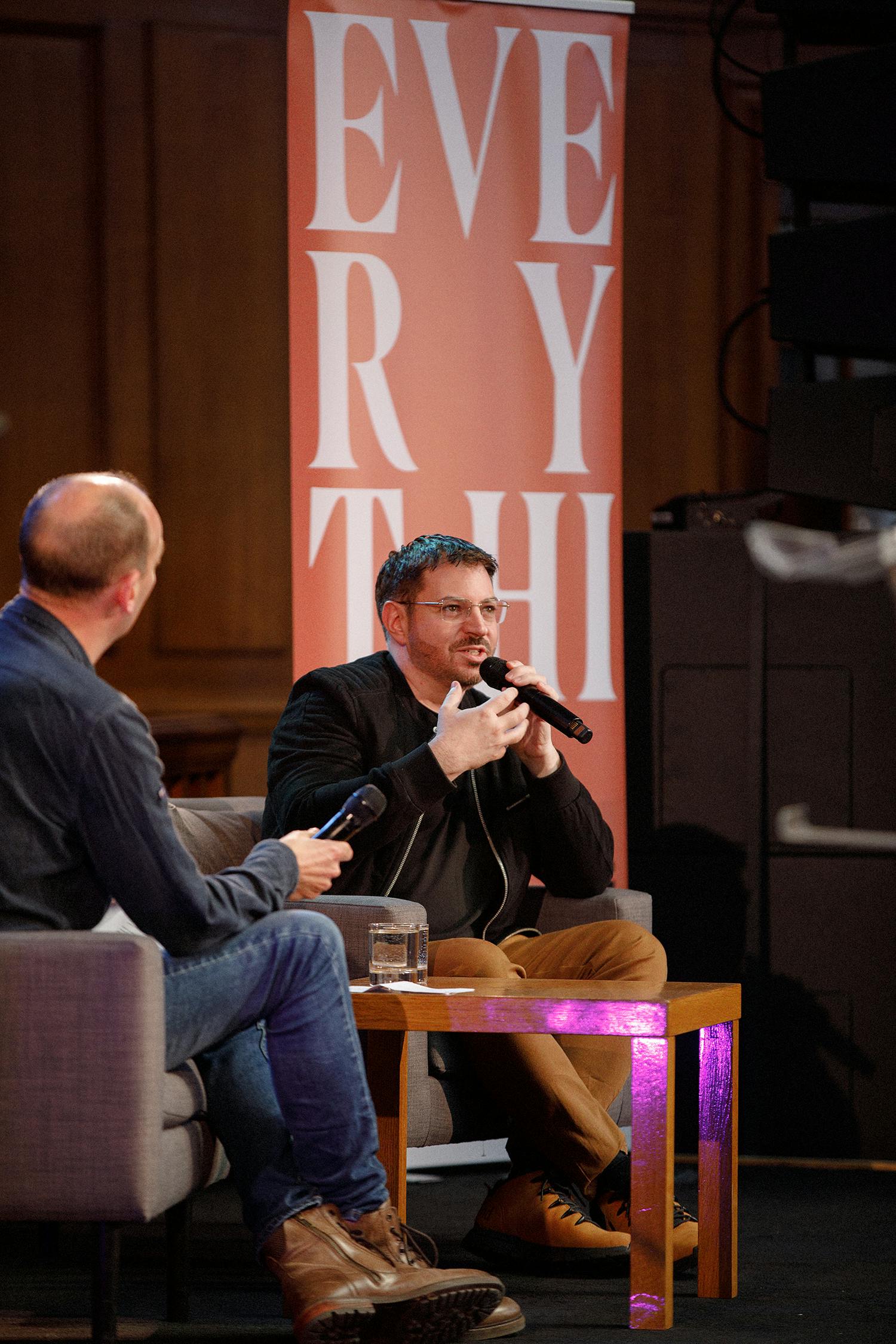 Man being interviewed