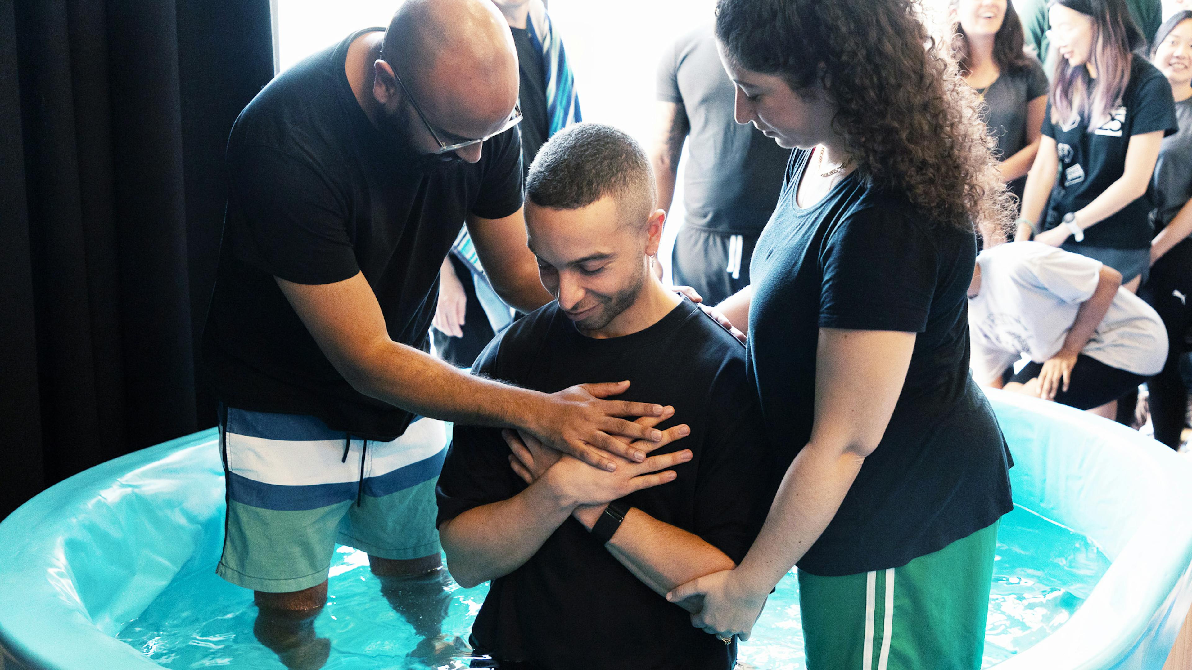 Man being baptised