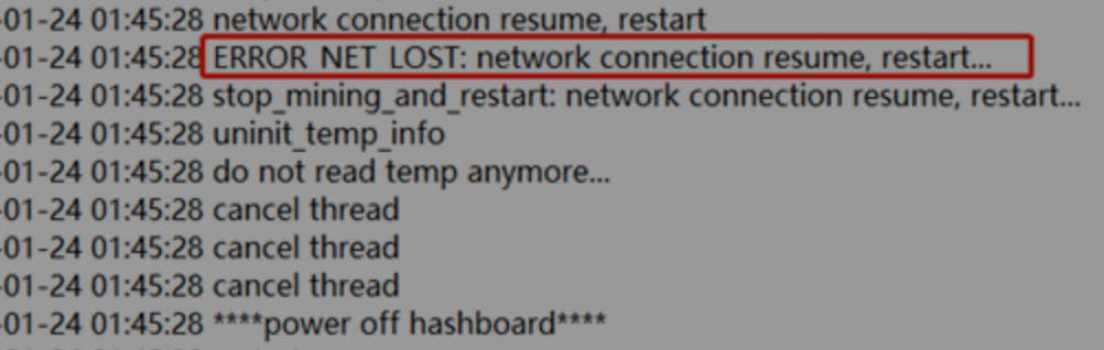 kernel log error net lost