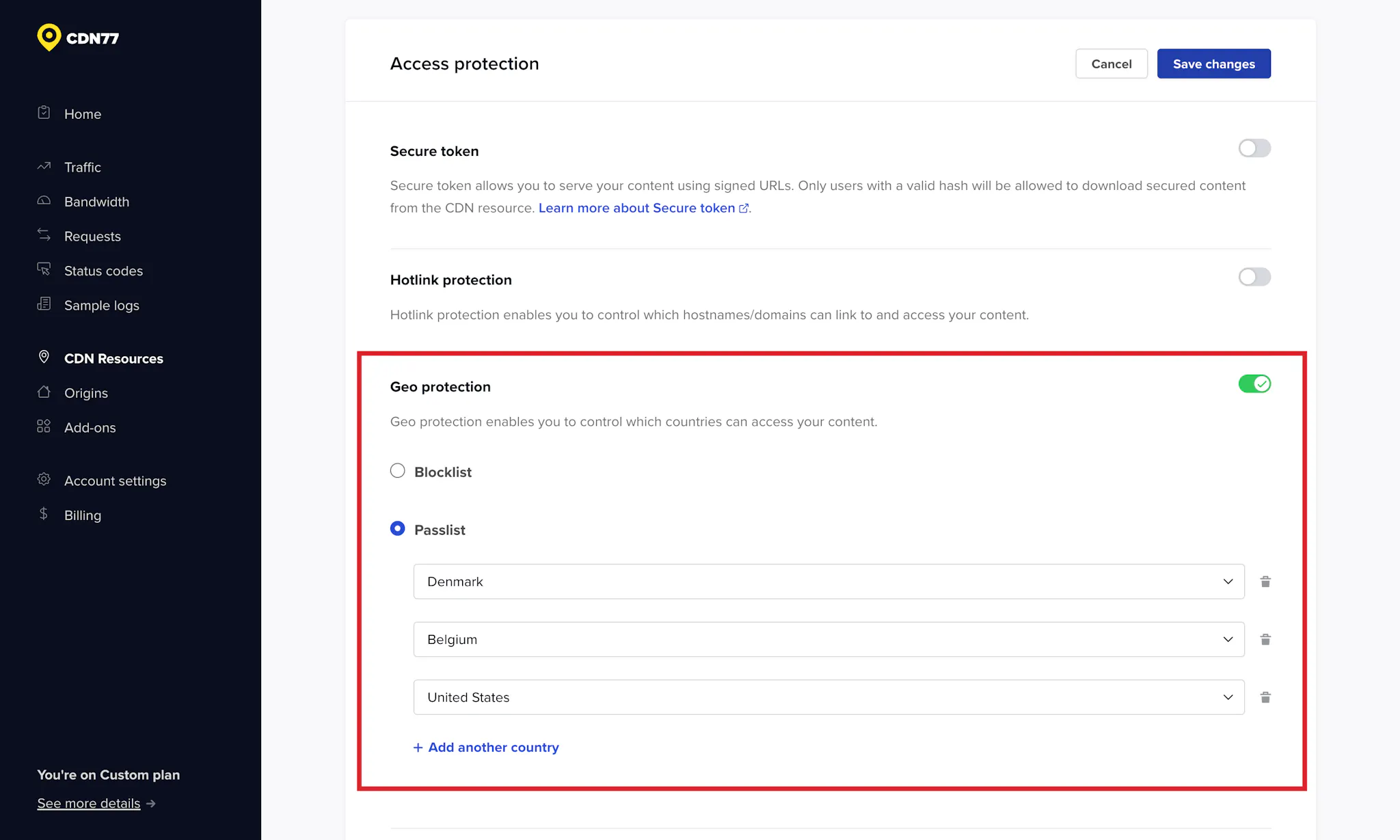 Geo protection | CDN77 documentation