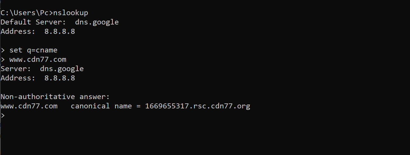 Configuring CNAME CDN77 documentation