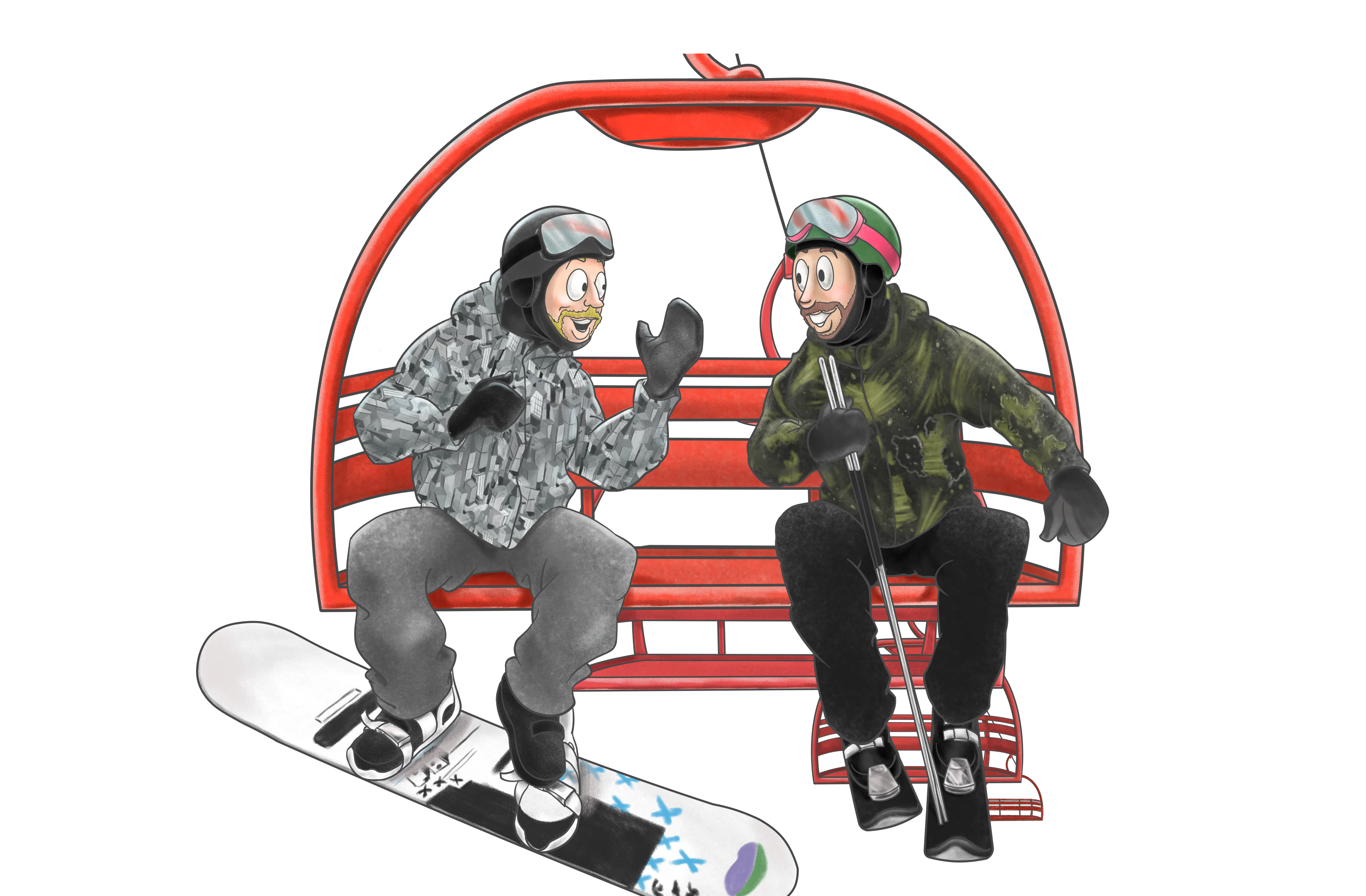 Mark and Lachy on a Japanese chair lift
