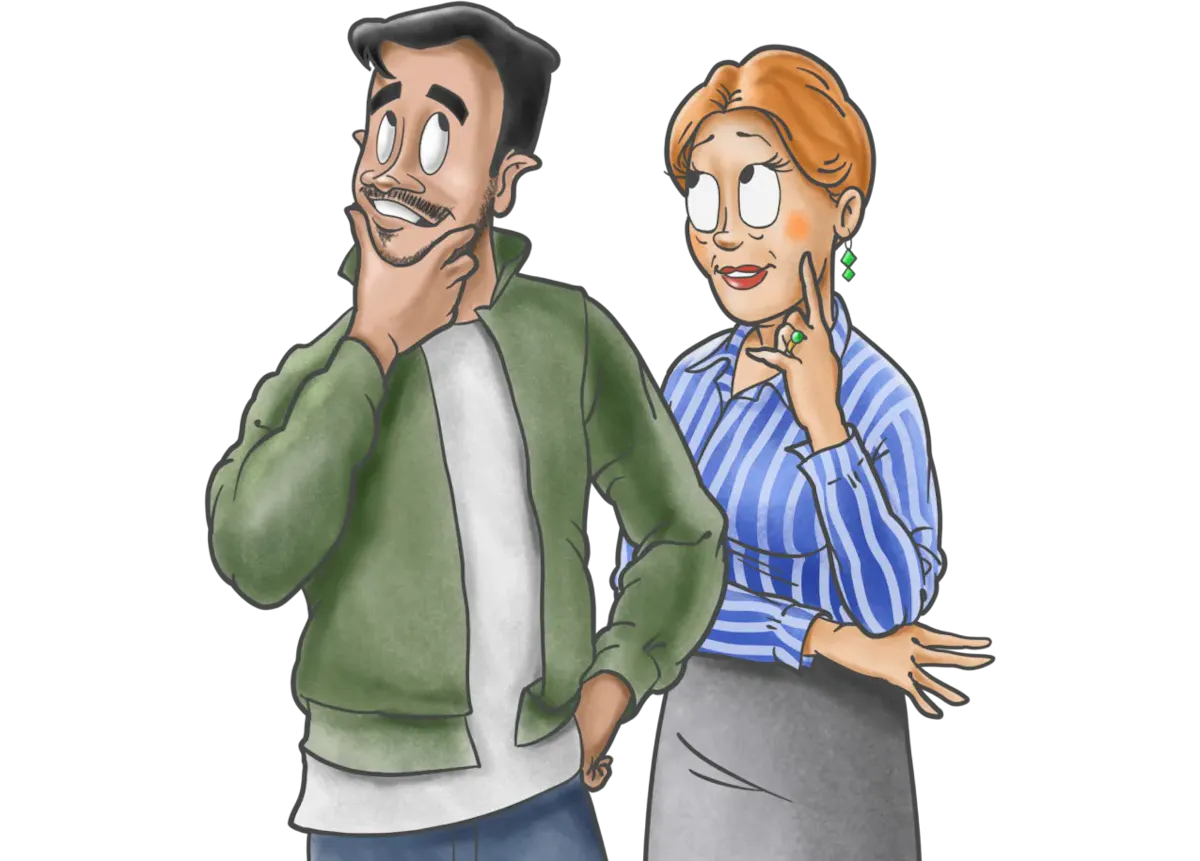 Illustration of a man and a woman