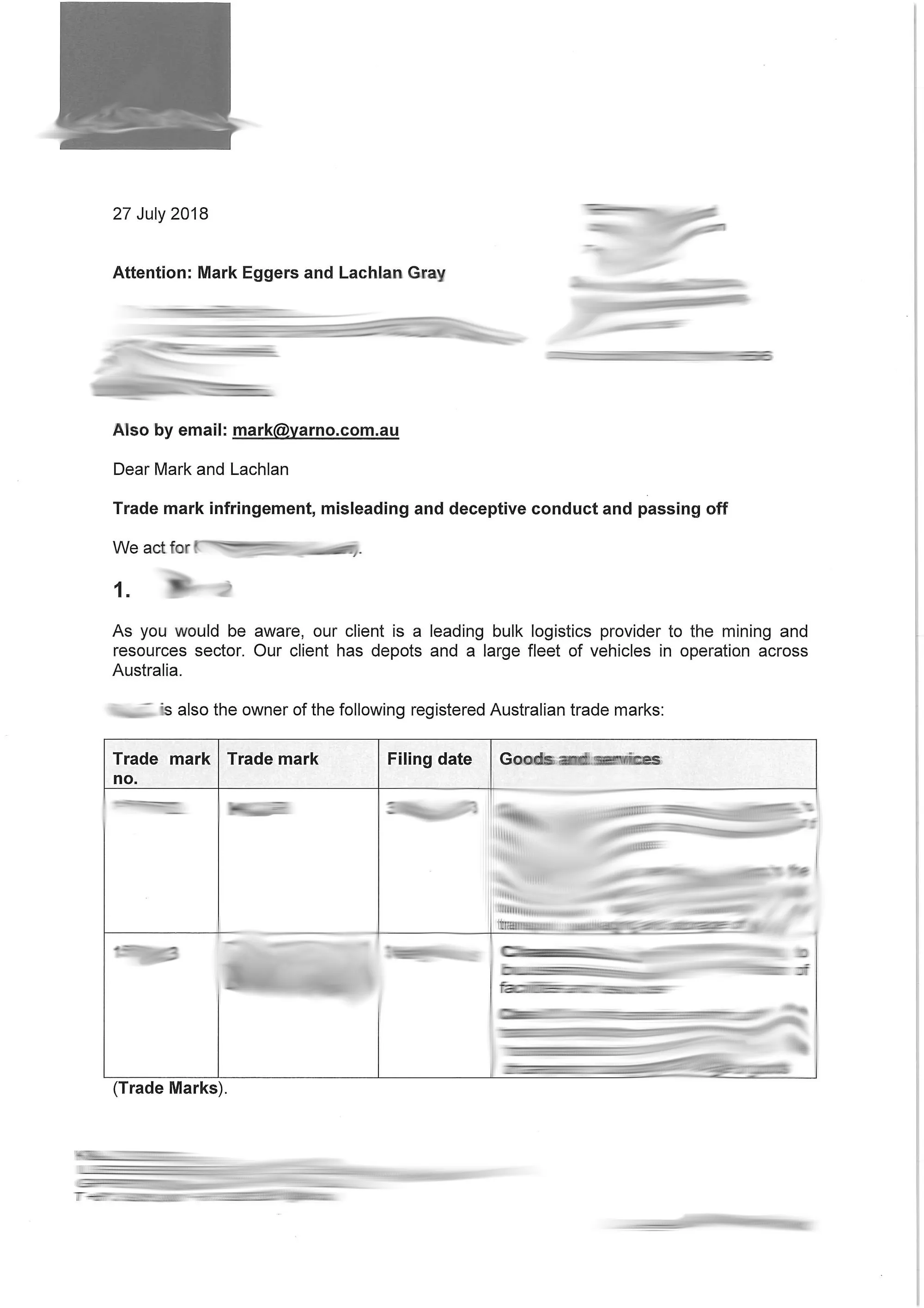 A formal letter