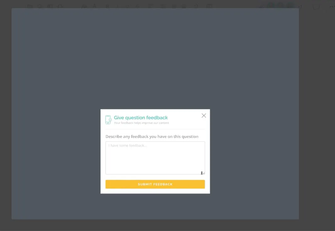 Question feedback modal