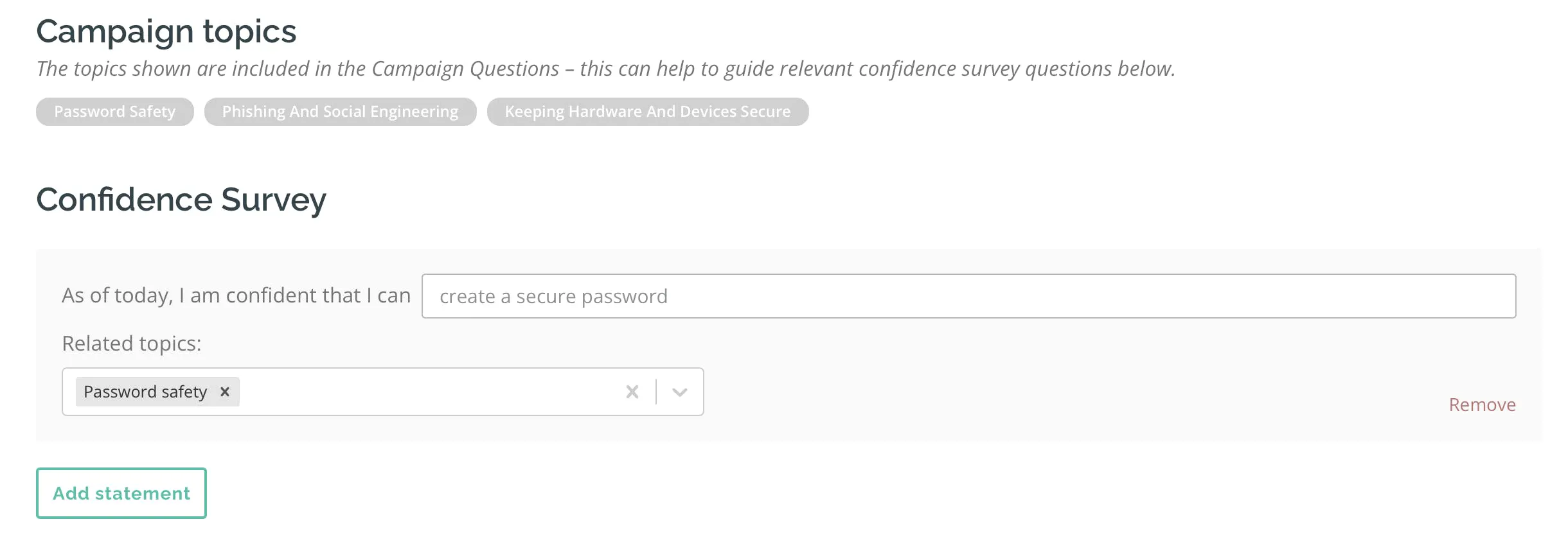 confidence survey options