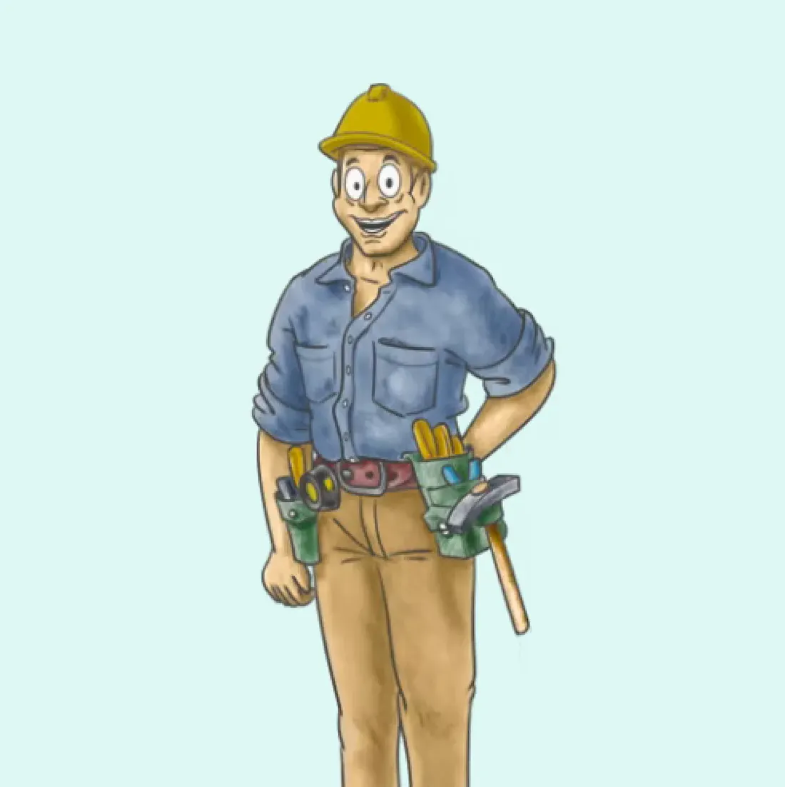 An illustration of a construction worker