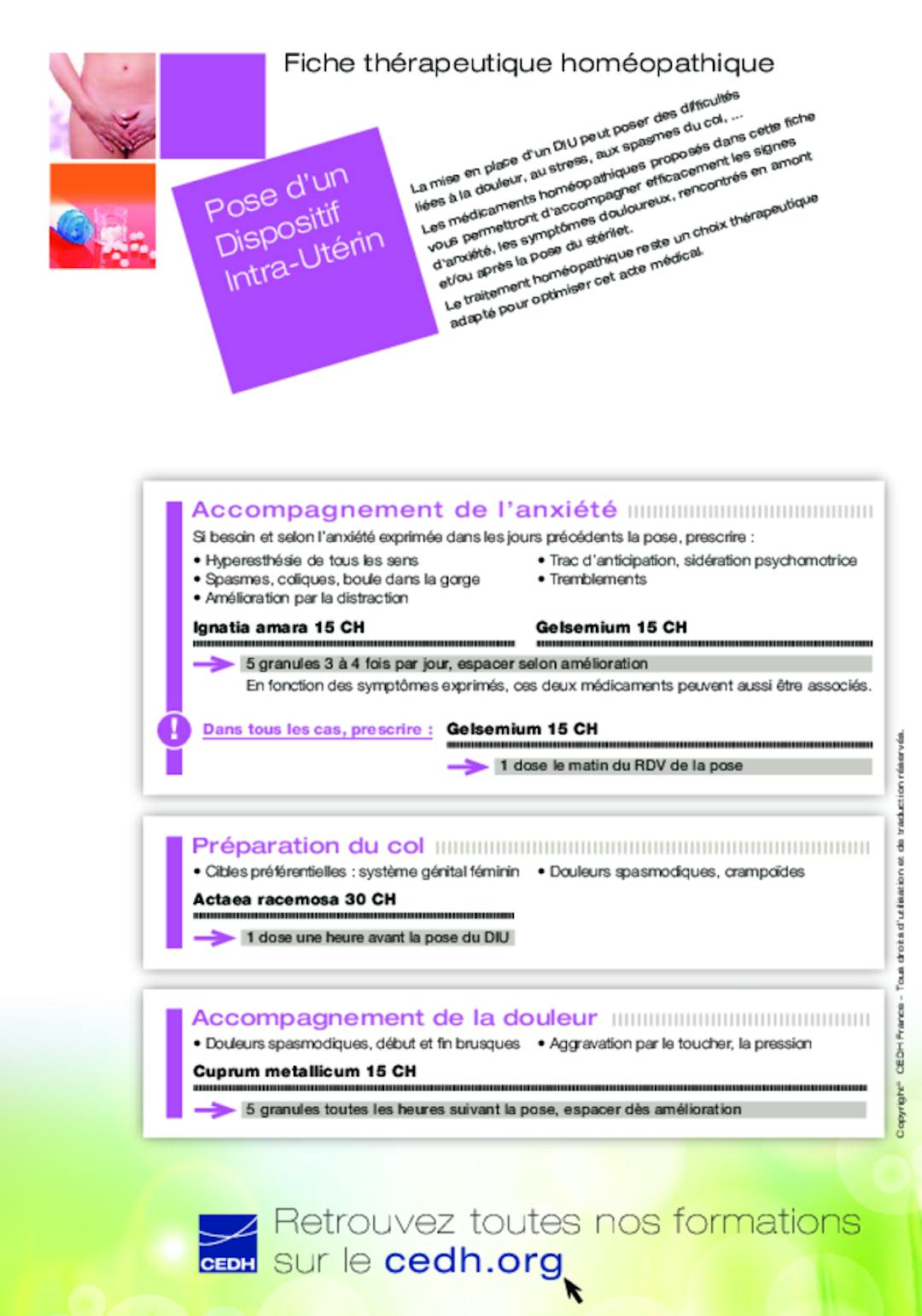 Gynécologie - Pose d'un dispositif Intra-Utérin