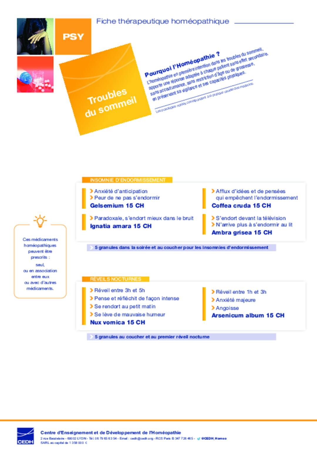 Troubles du sommeil