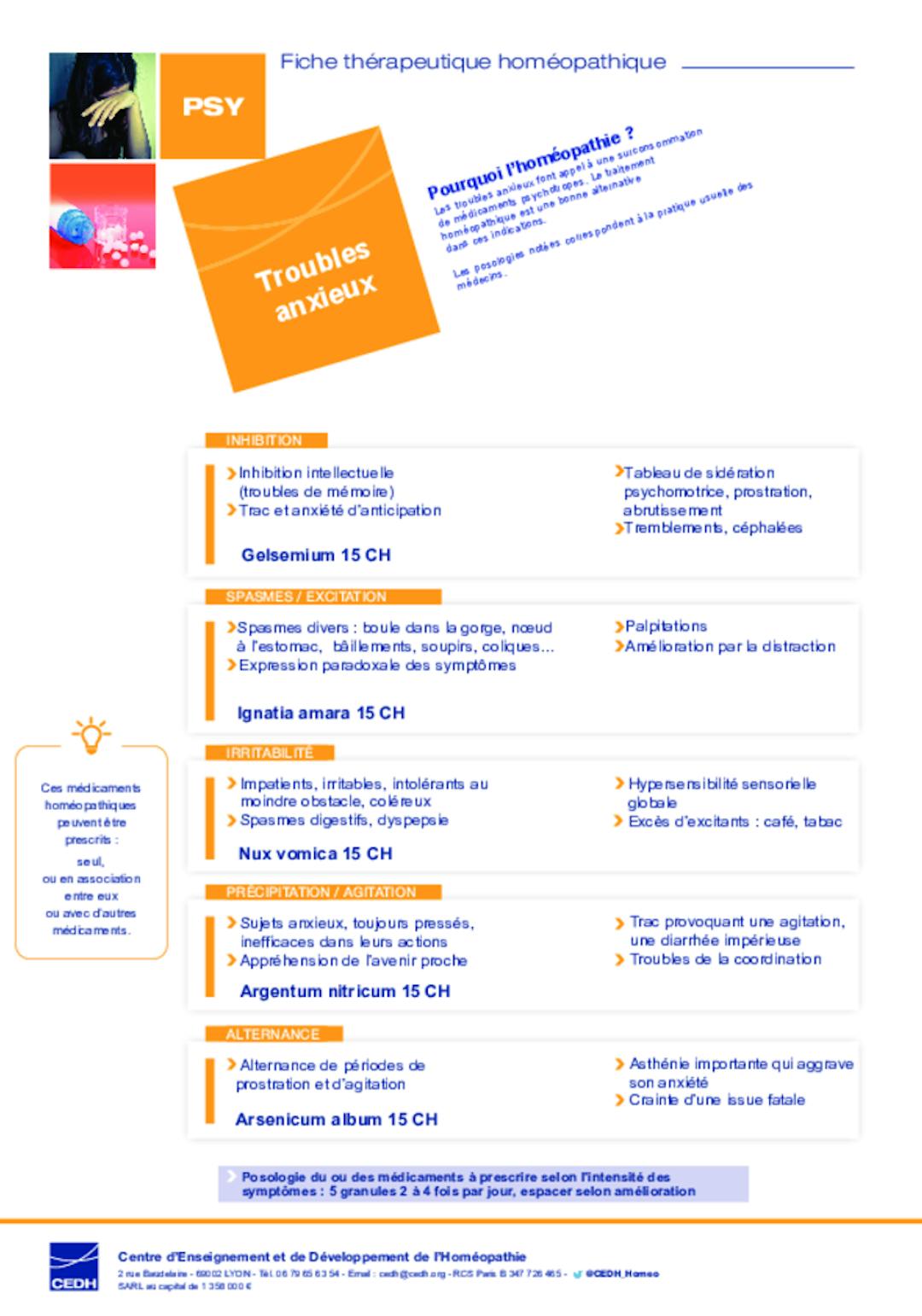 Fiche Thérapeutique : Troubles Anxieux
