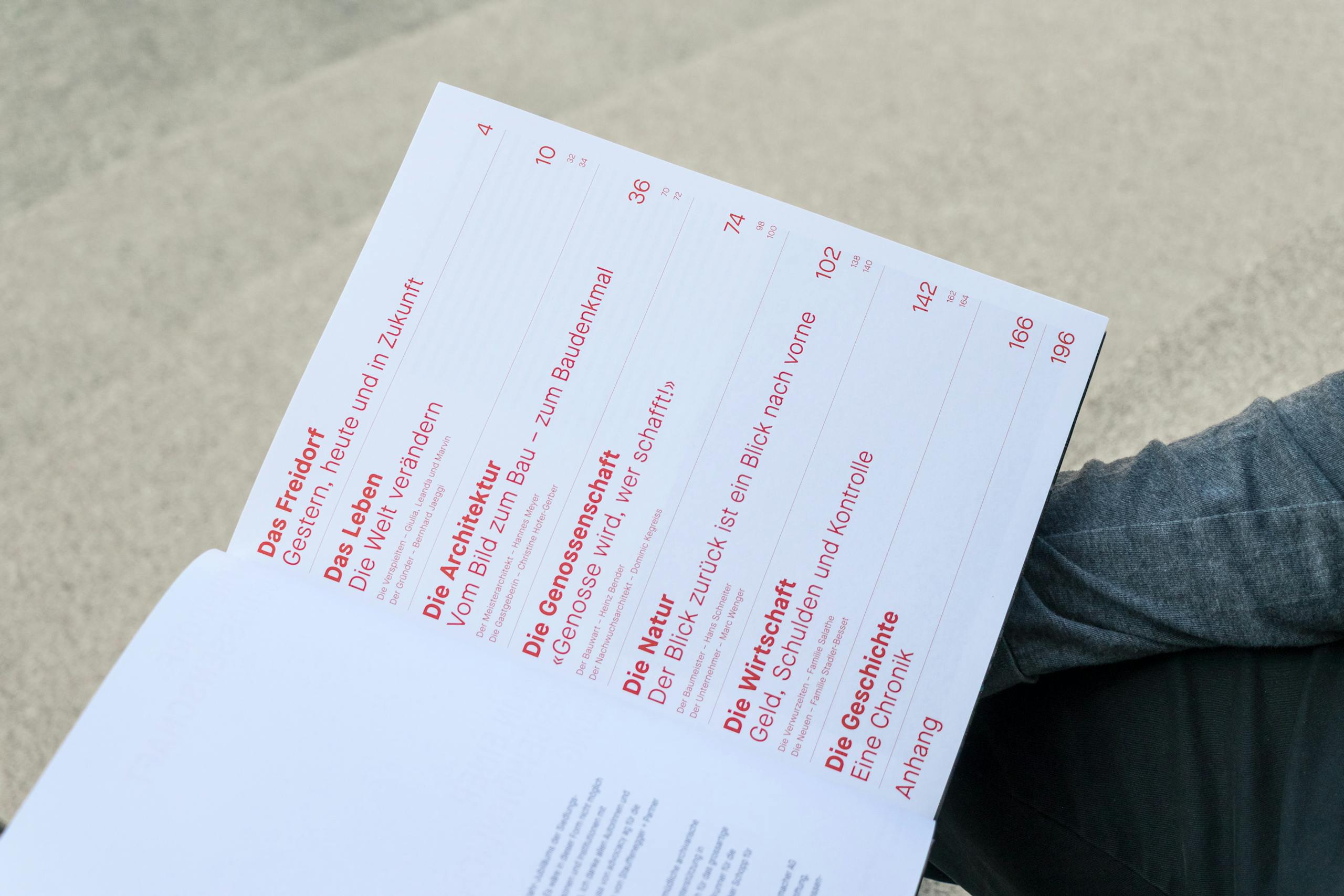 Freidorf Muttenz, Cedric Kegreiss, Grafik, Visuelle Gestaltung, Design, Book, Buch, Publikation, CMS, Basel