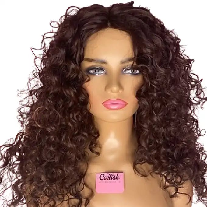 Big Curls Synthetic Hair Maroon Front