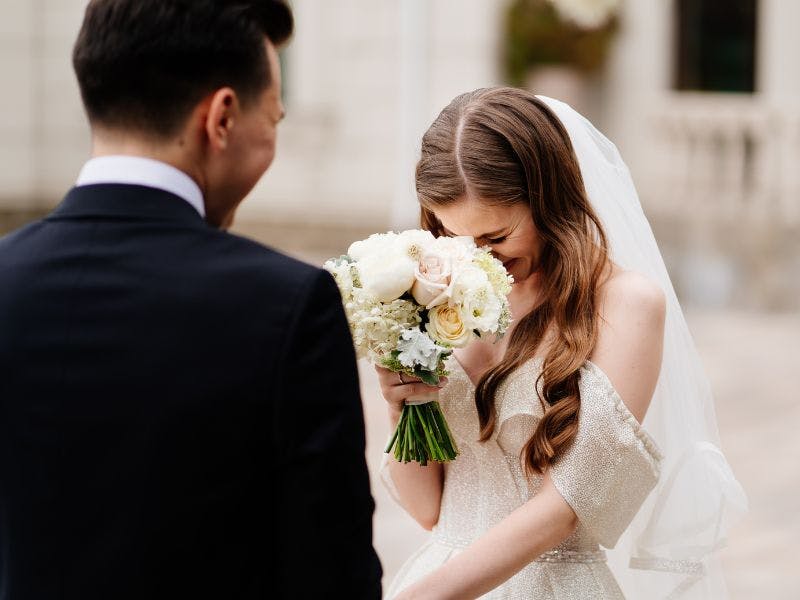 man and women exchanging wedding vows