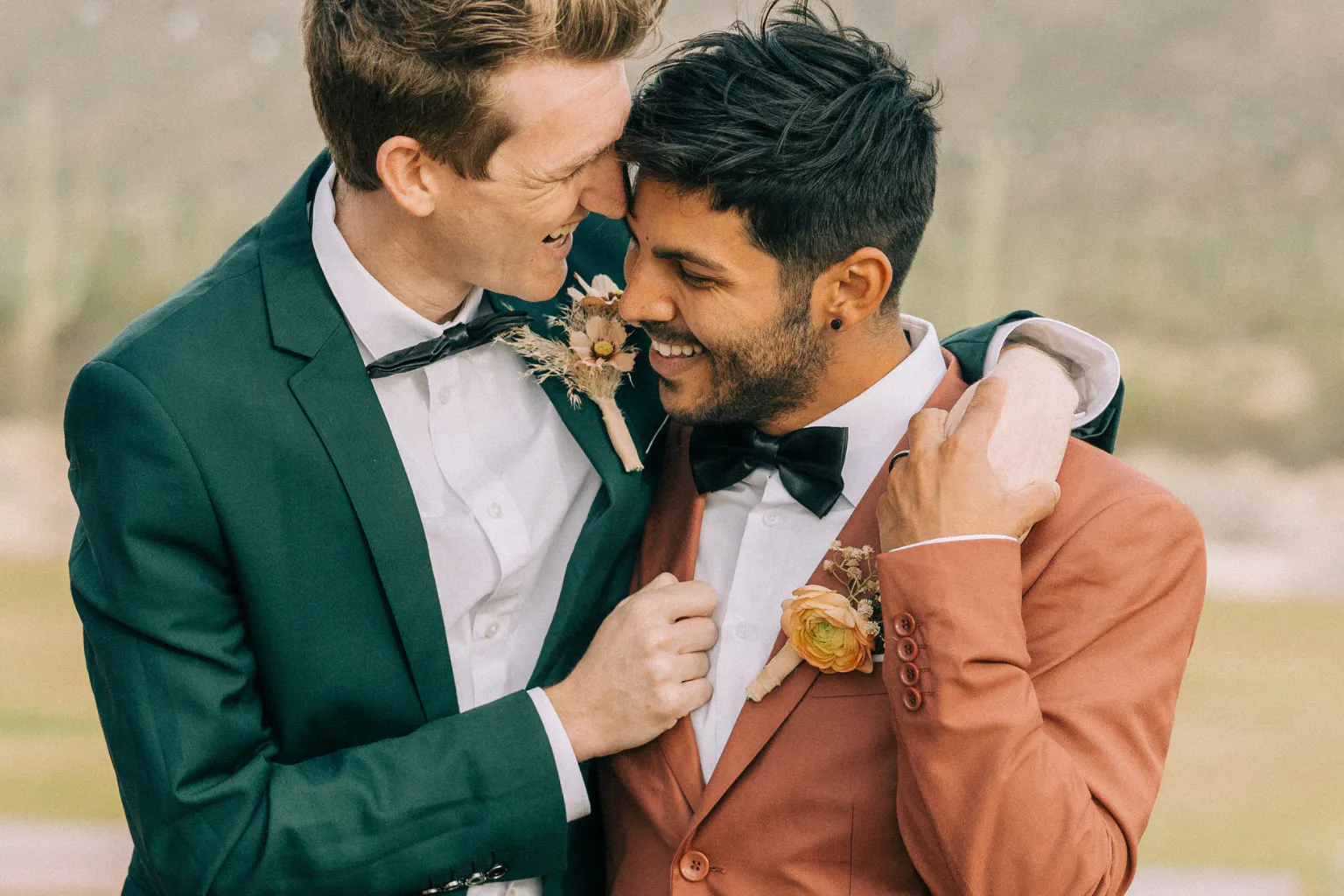 LGBTQ wedding couple celebrating wedding