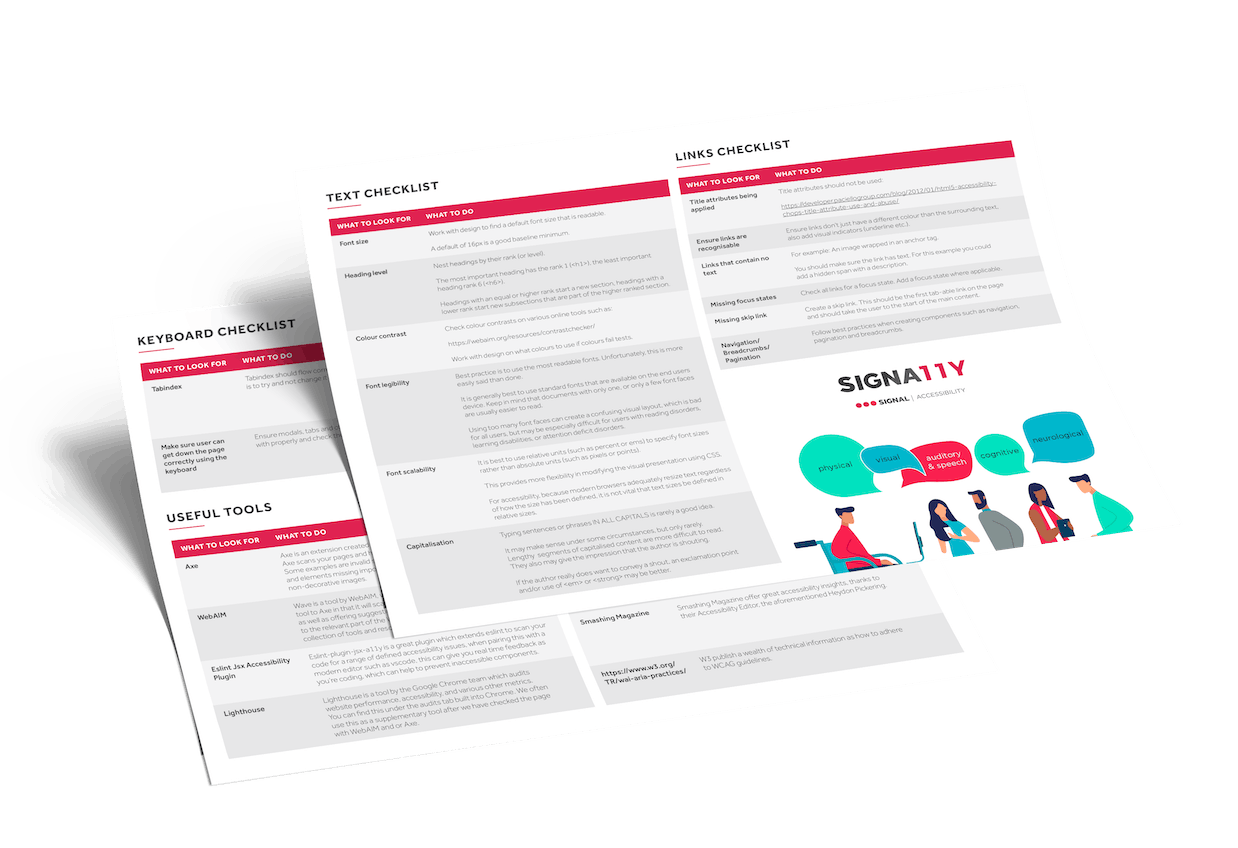Signal's accessibility checklist