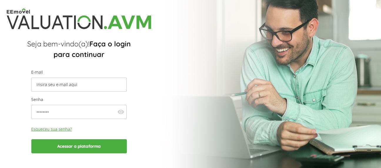 Página inicial da Plataforma AVM
